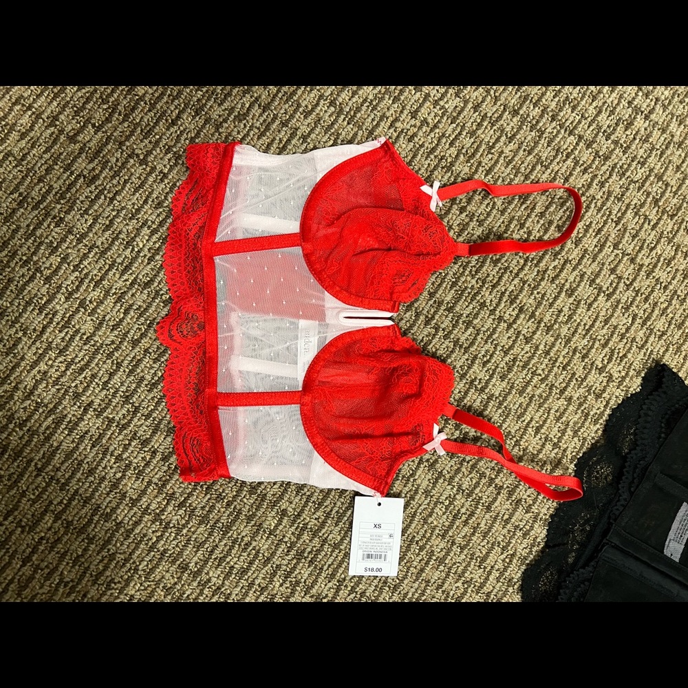 Red and pink corset top NWT